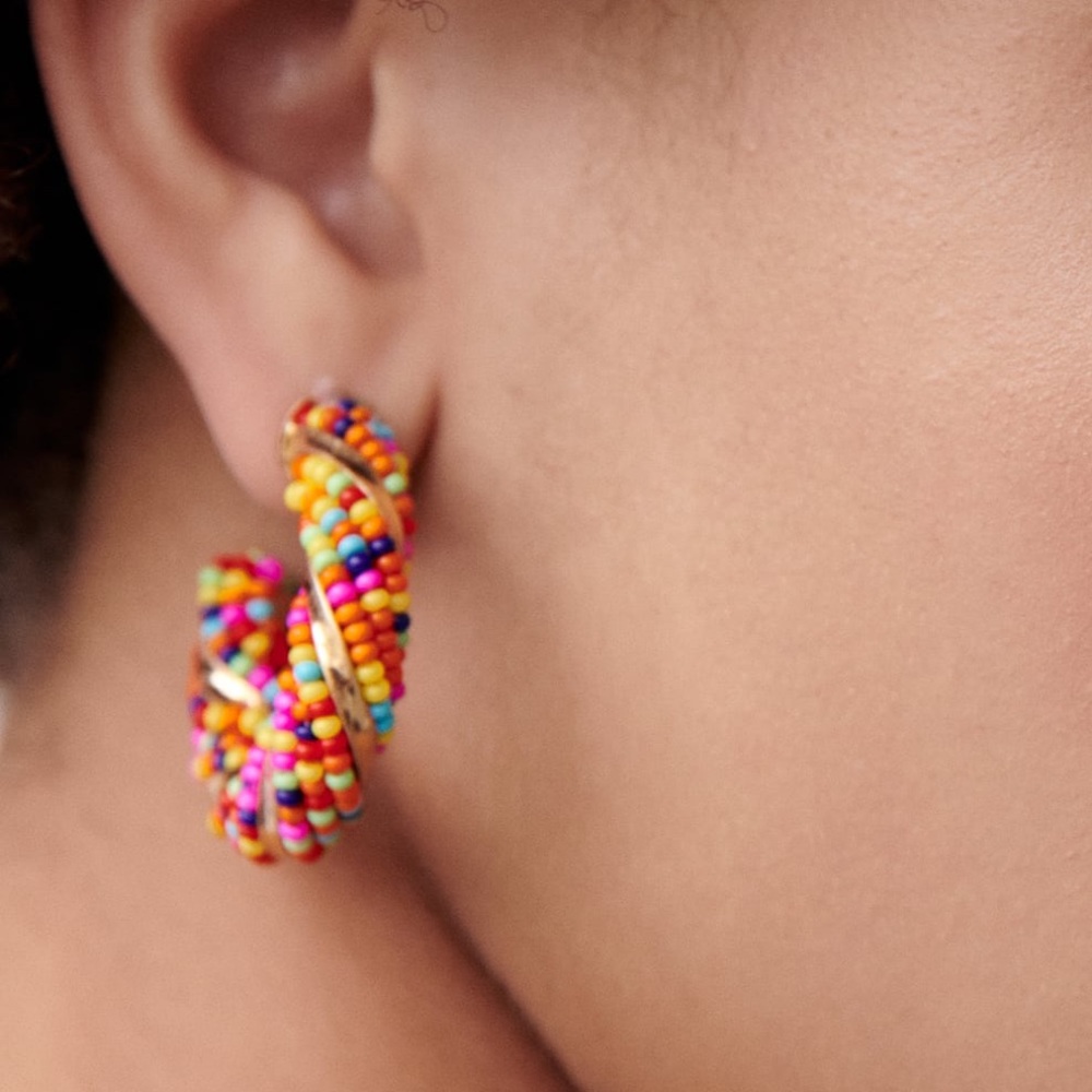 Zara Beaded Hoops